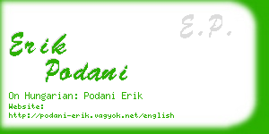 erik podani business card